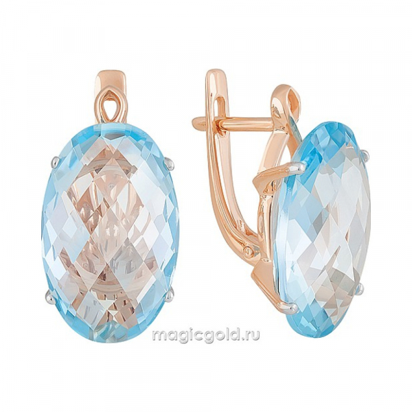 Золотые серьги с топазом № 162129