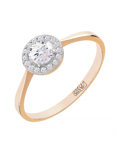 Золотое кольцо с бриллиантом № 116308