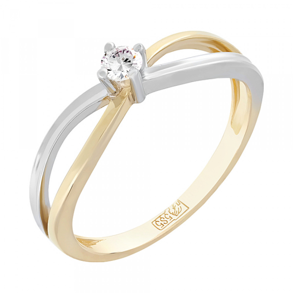 Кольцо с бриллиантом № 104538