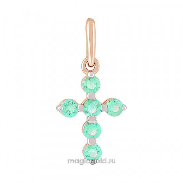 Золотая подвеска с изумрудом № 163081