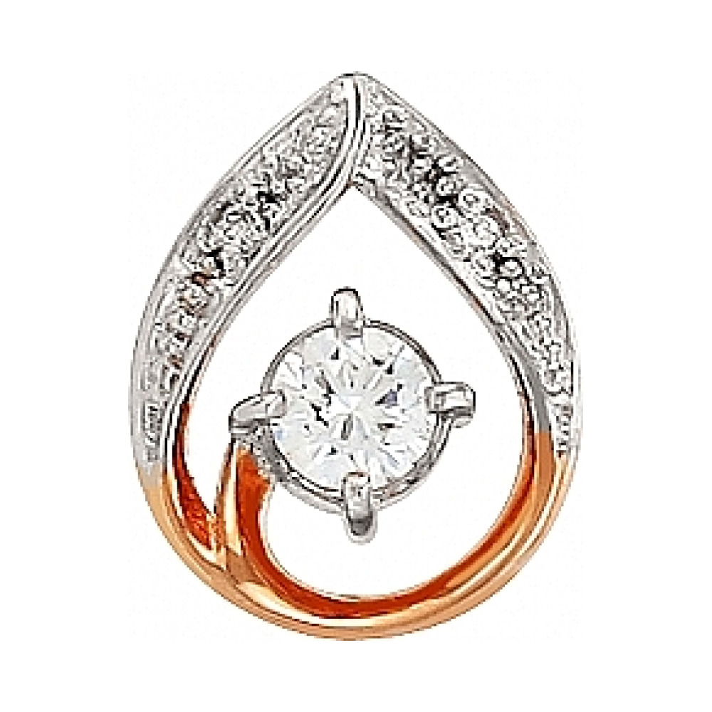 Золотая подвеска с бриллиантом № 105582