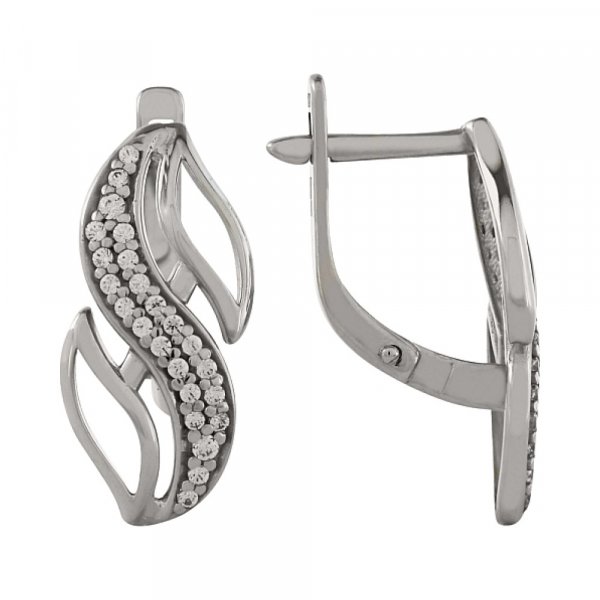 Золотые серьги с фианитами № 97354