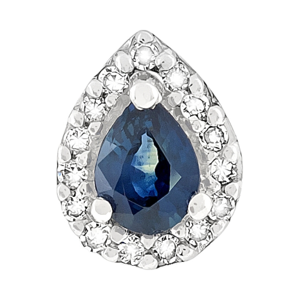 Золотая подвеска с бриллиантом и сапфиром № 114494