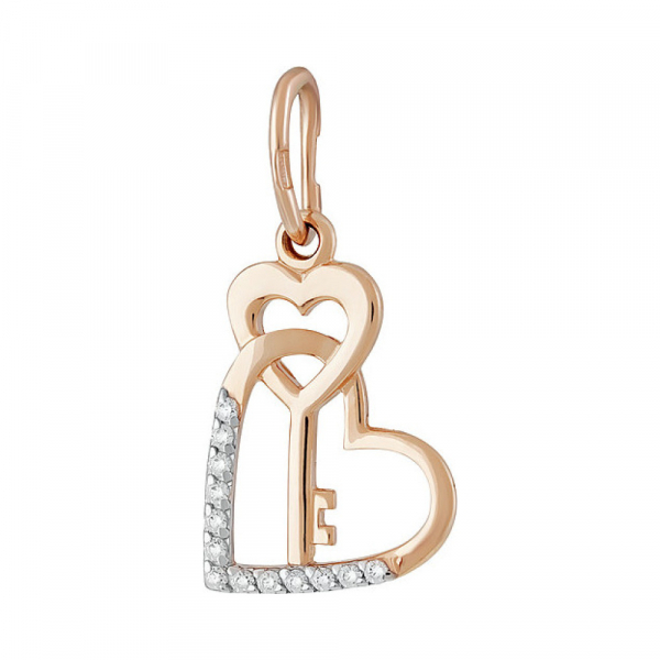 Золотая подвеска с фианитом № 137070