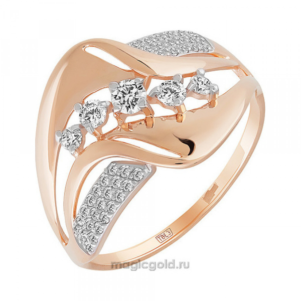 Золотое кольцо с фианитом № 161106