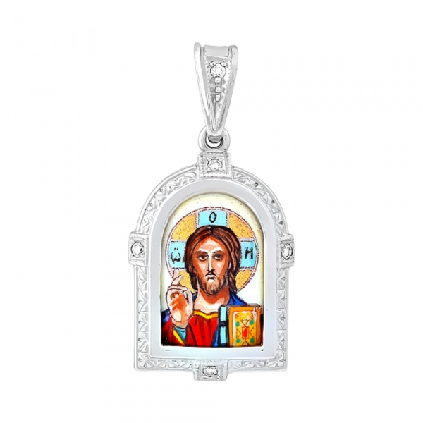 Икона с бриллиантом и эмалью № 25257