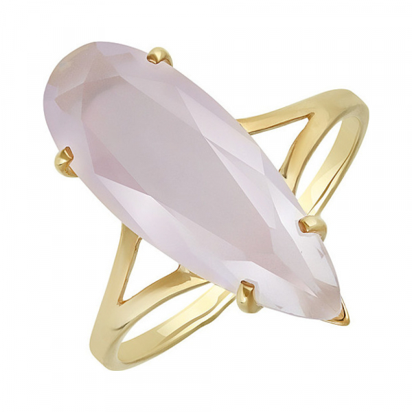 Серебряное кольцо с алпанитом и золотым покрытием № 132475