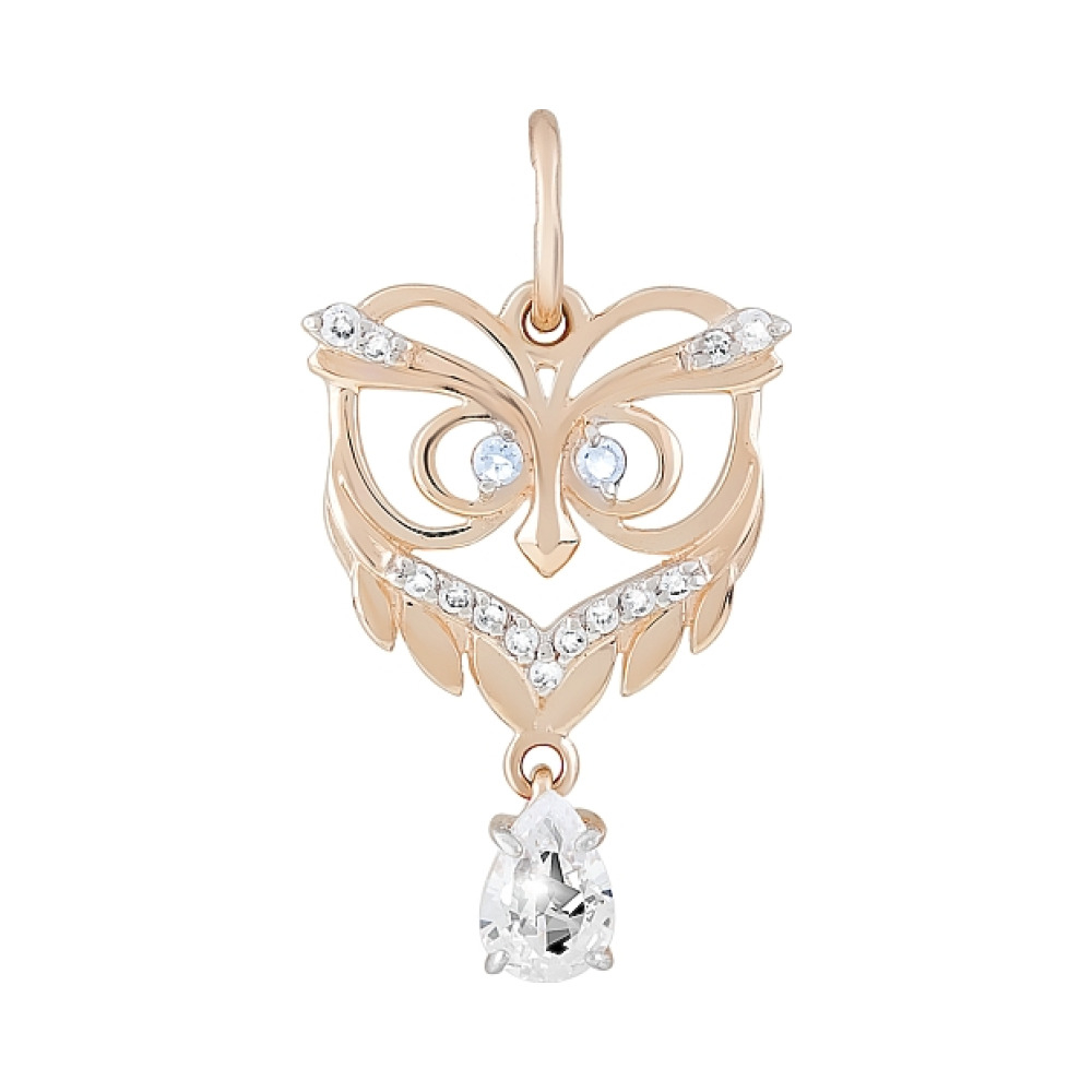 Золотая подвеска с фианитами № 121832