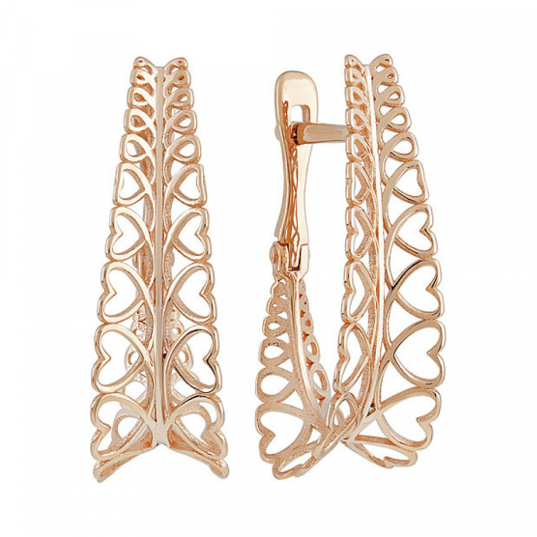 Золотые серьги без камня № 137298