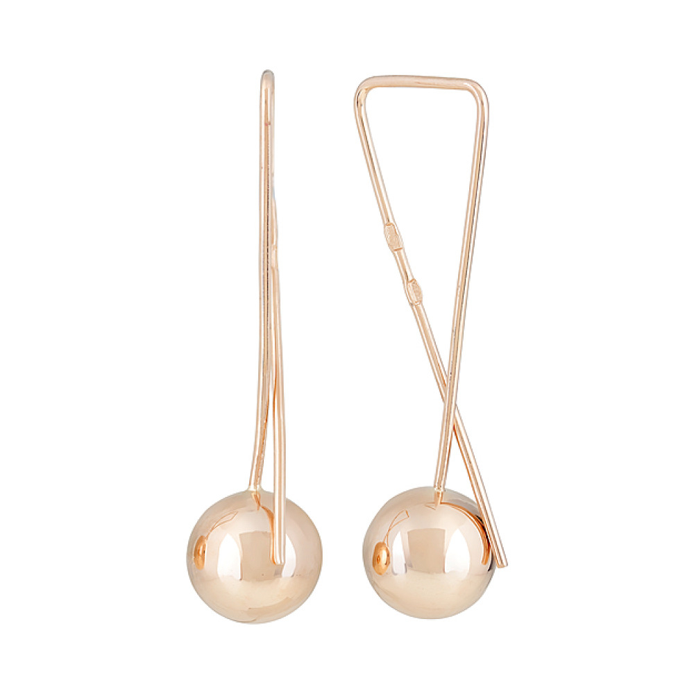 Золотые серьги без камня № 123996