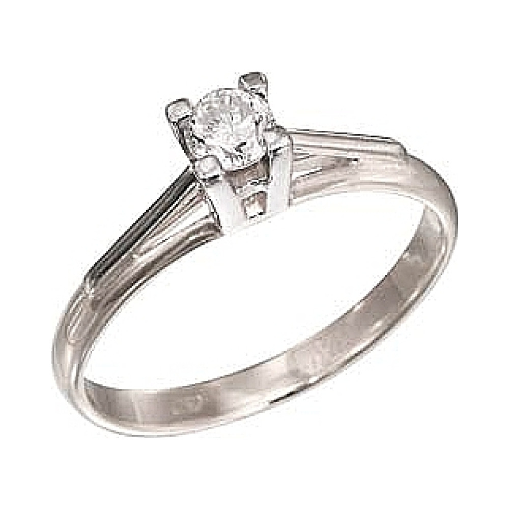 Золотое кольцо с бриллиантом № 109148