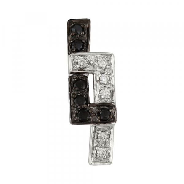 Золотая подвеска с черным и белым бриллиантами № 98110