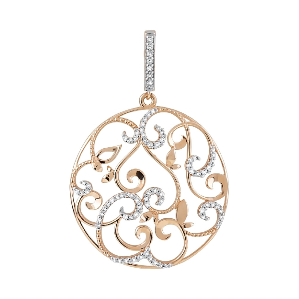 Золотая подвеска с фианитами № 121340