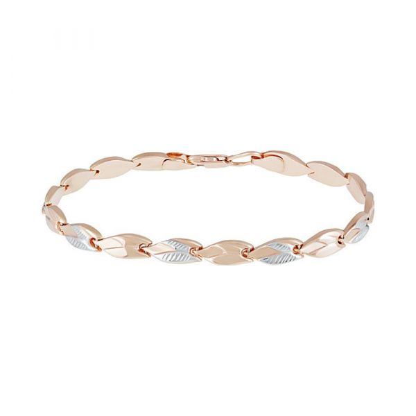 Золотой браслет без камня с алмазкой № 136867