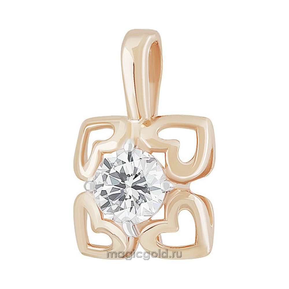 Золотая подвеска с фианитом № 155872