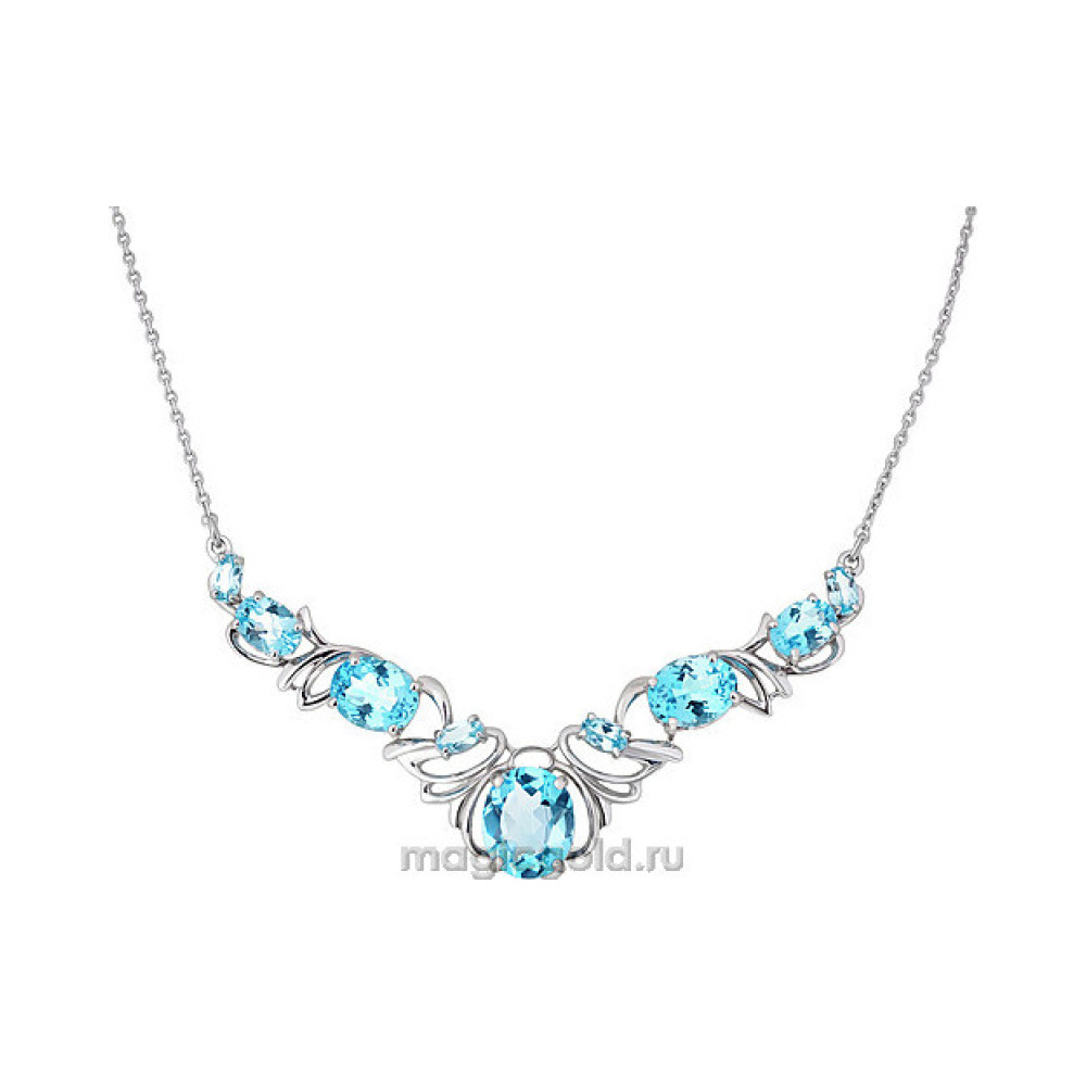 Серебряное колье с топазом № 126309