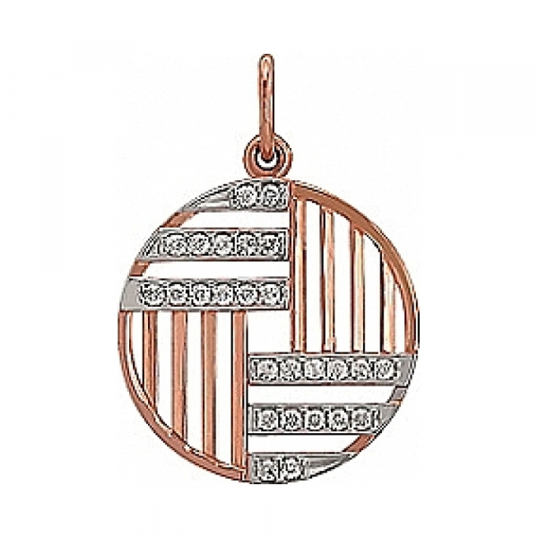 Золотая подвеска с фианитом № 74875