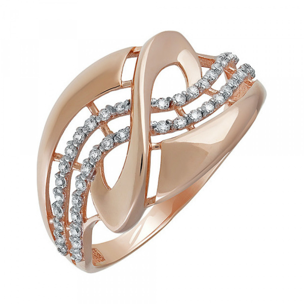 Золотое кольцо с фианитом № 138182