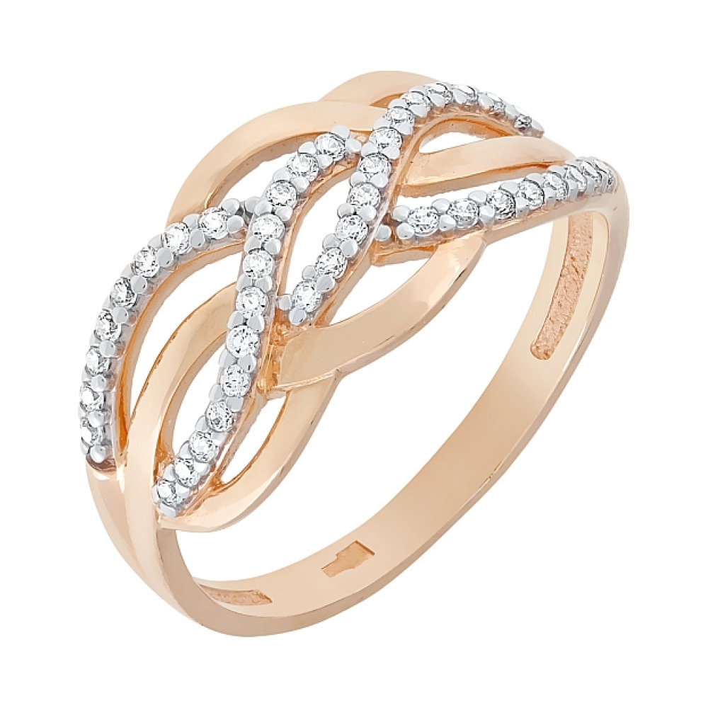 Золотое кольцо с фианитом № 73022