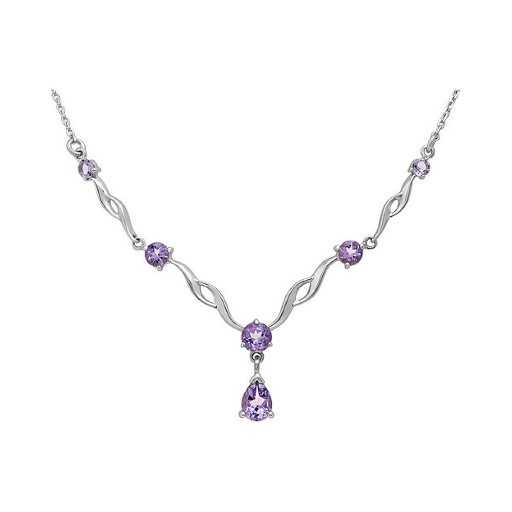Серебряное колье с аметистом № 133190