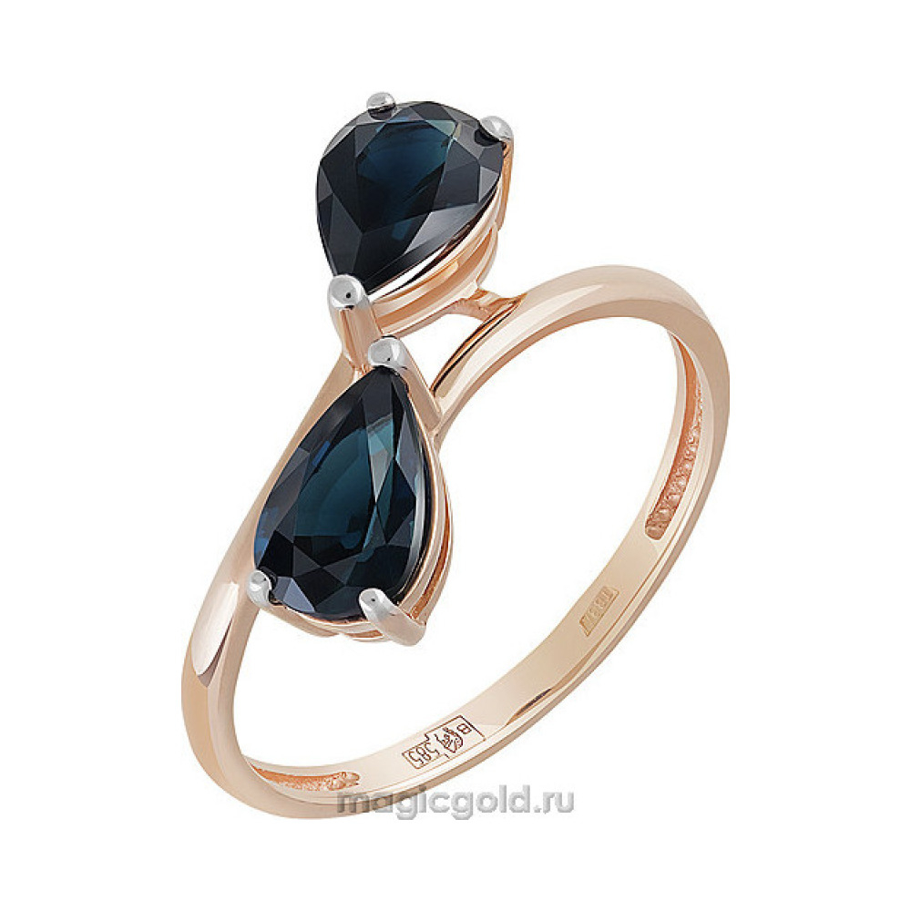 Золотое кольцо с сапфиром № 159102