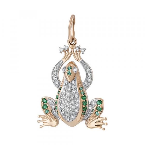 Золотая подвеска с фианитом № 134978