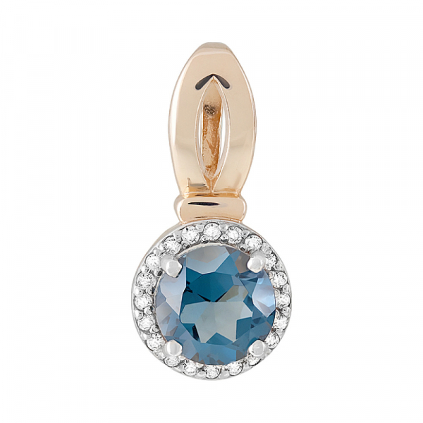 Золотая подвеска с топазом и фианитом № 121038