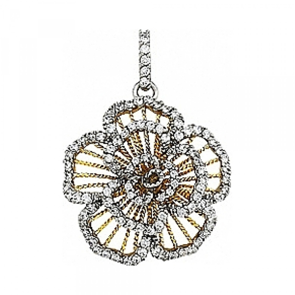 Серебряная подвеска с фианитом и золотым покрытием № 80841