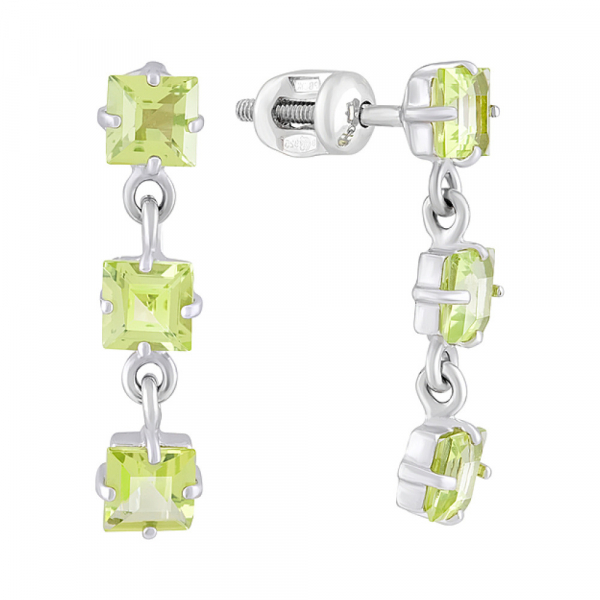 Пуссеты с хризолитом № 123335