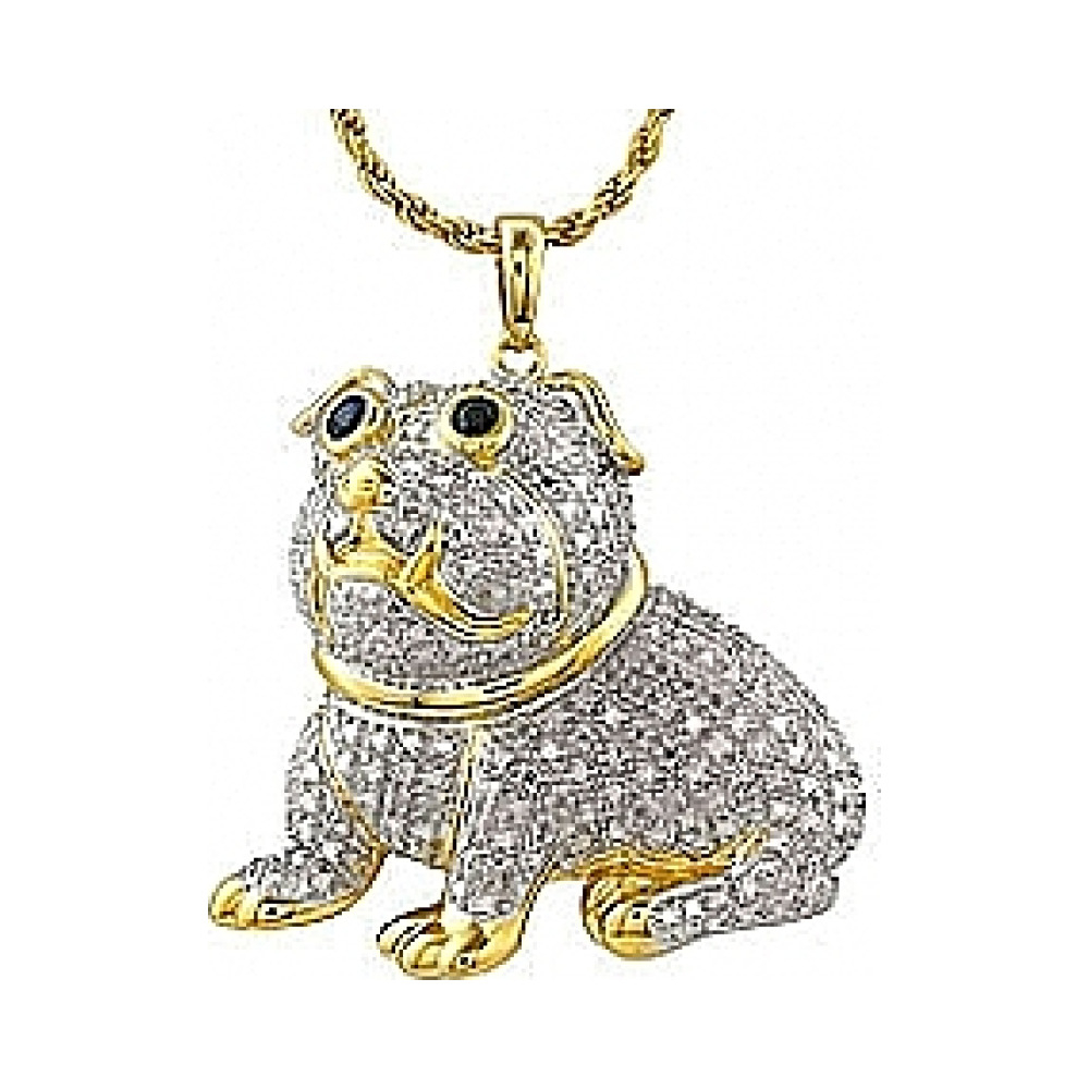 Серебряное колье с сапфиром и золотым покрытием № 70691