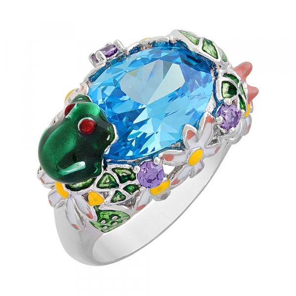 Серебряное кольцо с фианитом № 108582