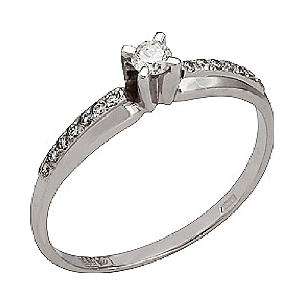 Золотое кольцо с бриллиантом № 115170