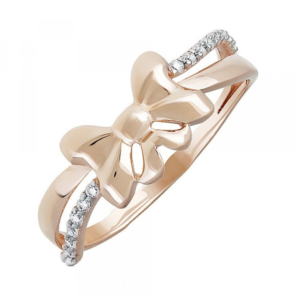 Золотое кольцо с фианитом № 133240