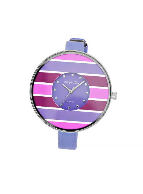 Часы кварцевые Magic Time на фиолет. ремешке № 117184
