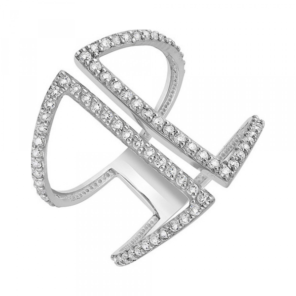 Серебряное кольцо с фианитом № 126946