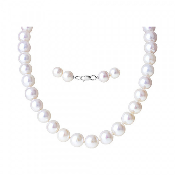 Серебряное колье с жемчугом № 132858