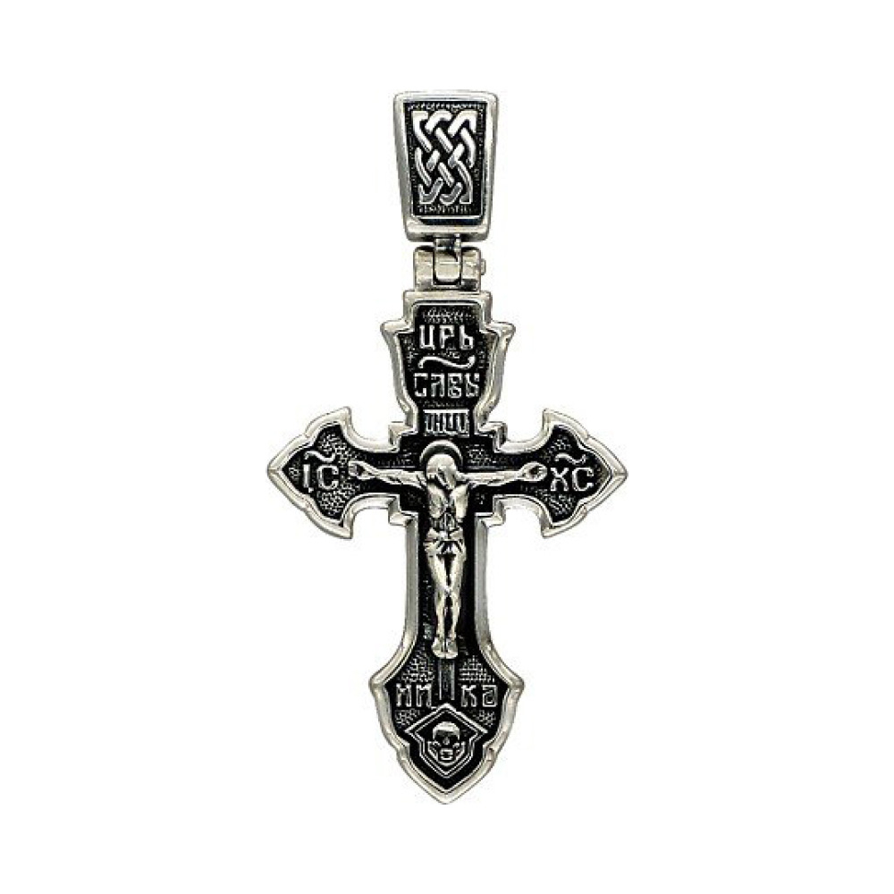 Серебряная подвеска без камня с черным покрытием № 159836