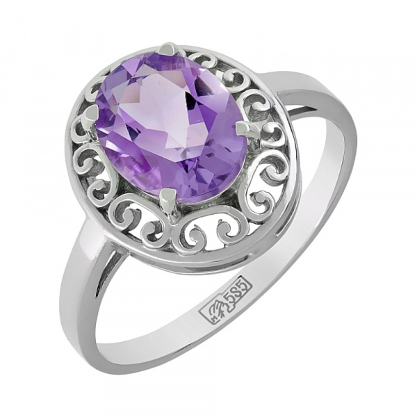 Золотое кольцо с аметистом № 51993