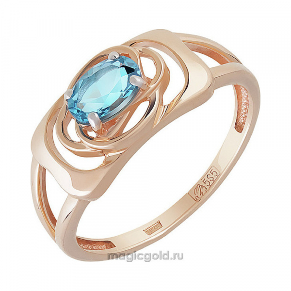 Золотое кольцо с топазом № 159590