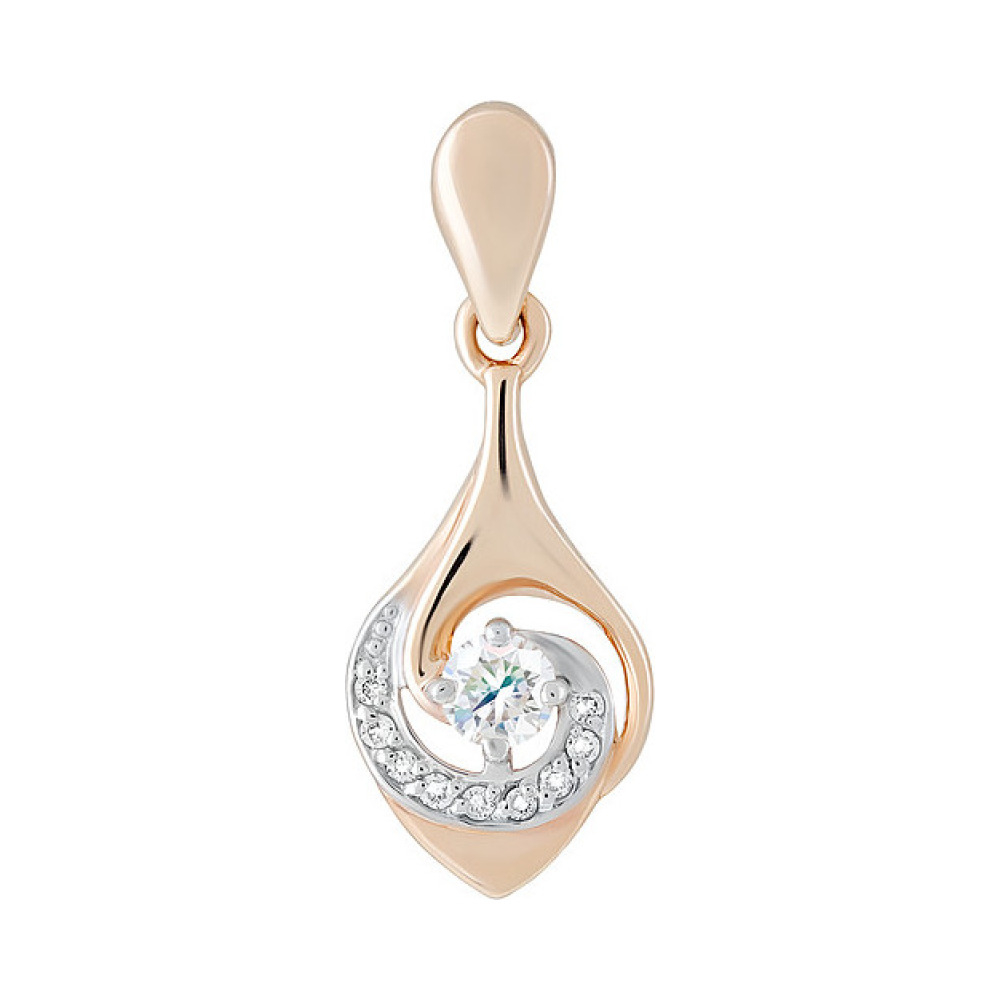 Золотая подвеска с бриллиантом № 126494