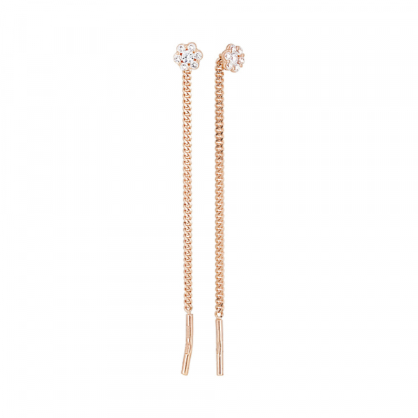 Золотые серьги с фианитом № 73802