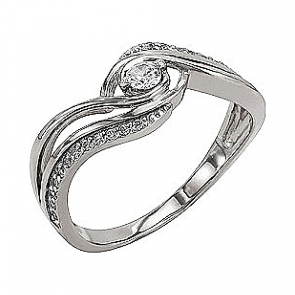 Золотое кольцо с фианитом № 76788