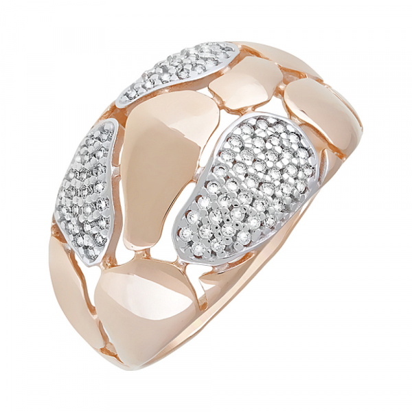 Золотое кольцо с фианитами № 123592