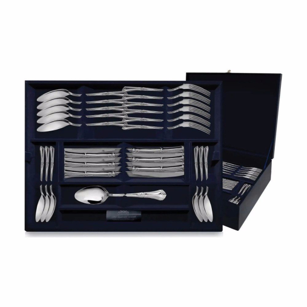 Набор десертный Фаворит: вилка, ложка, нож, чайная ложка из серебра 925 пробы