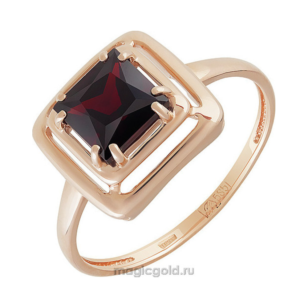 Золотое кольцо с гранатом № 160528