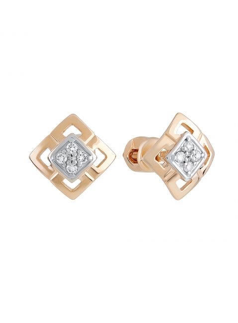 Пуссеты с бриллиантом № 128676