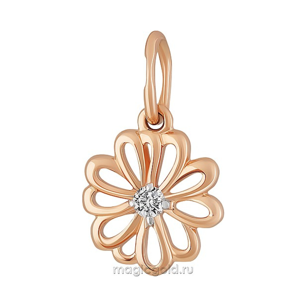 Золотая подвеска с фианитом № 161777