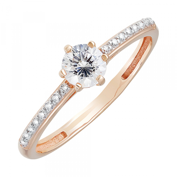 Золотое кольцо с кристаллами swarovski № 130064