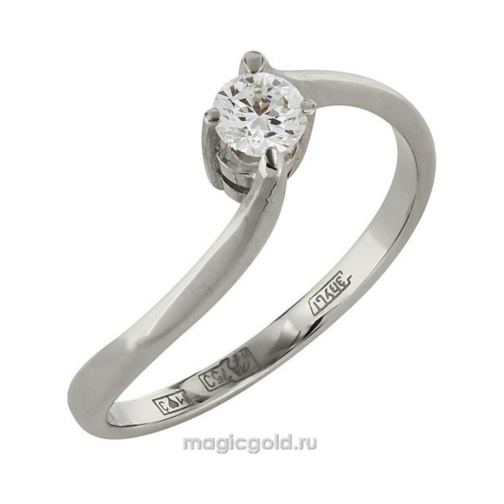 Золотое кольцо с бриллиантом № 160955