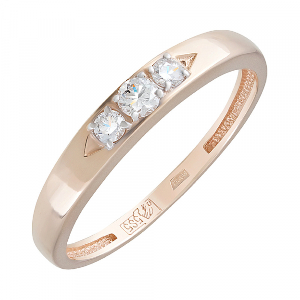 Золотое кольцо с бриллиантом № 124138